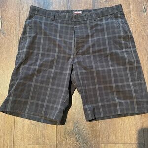 Kirkland Signature Black Plaid Flat Front Men's Golf Shorts